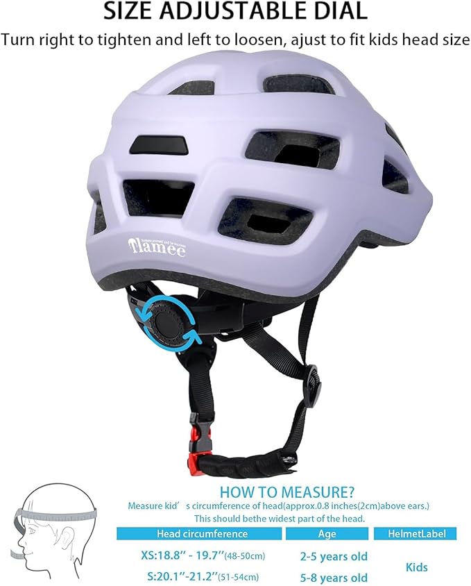 Kids Bike Helmet for Ages 1-8 Years, Adjustable Toddler Boys and Girls Helmets, Lightweight Child Infant Bicycle Cycling Scooter Sports Helmet 48-54cm