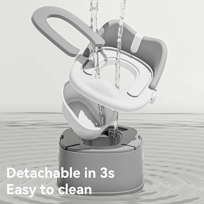 3 in 1 Toddler Potty Training Toilet Seat with Steps Ladder, Foldable Potty Train Chair Adapter for Toddlers Kids Boys Girls, Blue