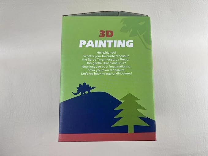 3D Dinosaurs Painting Kit with 12 Dinos for Kids Age 3-15, Arts and Crafts Kits Drawing Toys with Dinosaurs Set Creativity Gifts for Boys and Girls