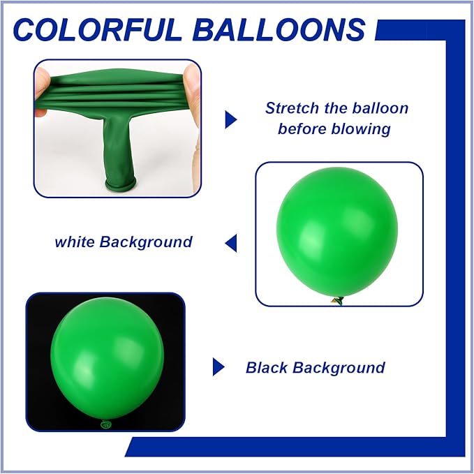 140pcs Dark Green Round Balloons Different Sizes 18 12 10 5 Inch Latex Balloons for Arch Decoration Party Balloon Kit for Graduation Birthday Party Wedding Balloon Baby Shower Decoration