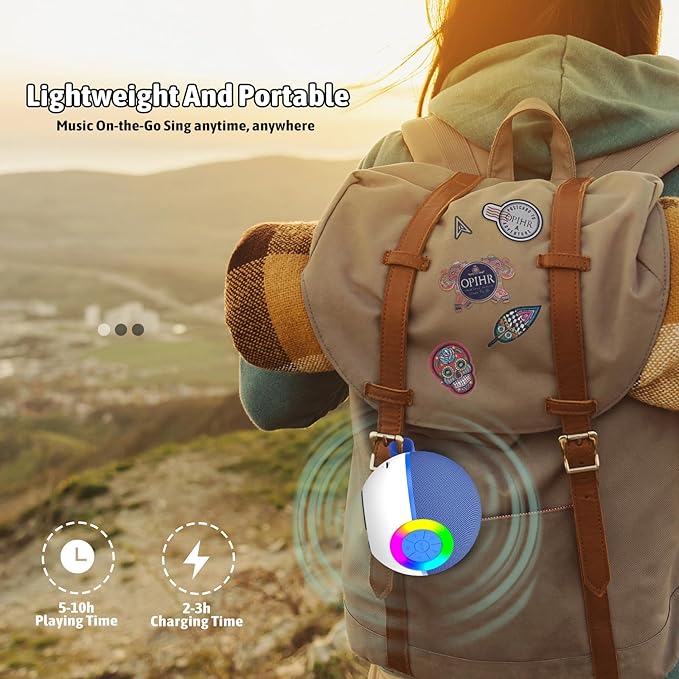 Karaoke Microphone Machine Toys for Kids Adults, Mini Portable Bluetooth Speaker with 2 Wireless Mics, Christmas Birthday Gifts for Boys Girls Ages 3 4 5 6 7 8 9 10 11 12+ Year (Blue)