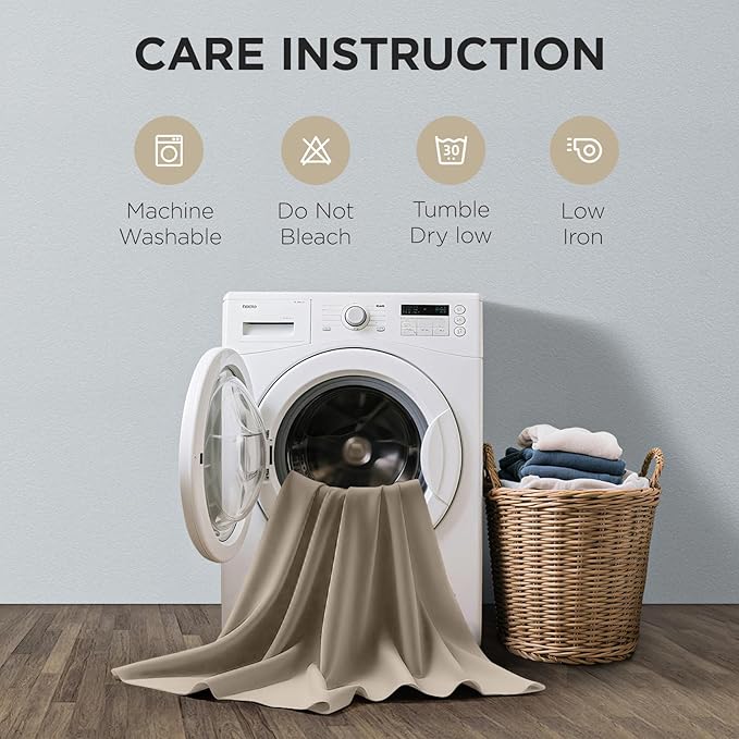 Joydeco Blackout Curtains 54 Inch Length 2 Panels Set, Thermal Insulated Long Curtains& Drapes 2 Burg, Room Darkening Grommet Drapes for Living Room Bedroom Window (W52 x L54 Inch, Light Beige)