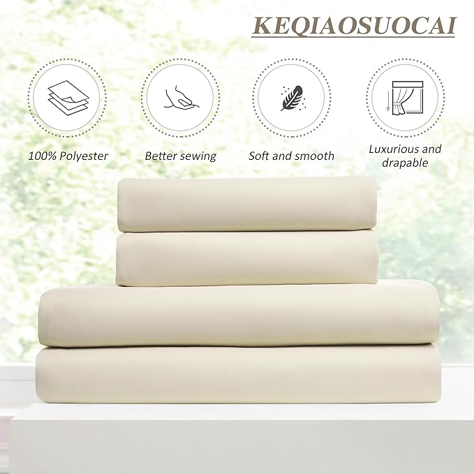 KEQIAOSUOCAI Blackout Sliding Glass Door Curtains 2 Panels Set,80 Inch Wide Room Divider Darkening Window Treatment Unique Hook Track Curtains for Bedroom/Living Room 80 x 96 Inches Long, Cream Beige