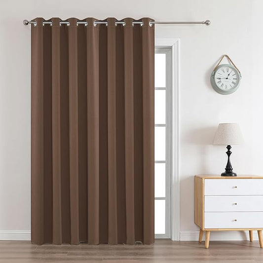 Joydeco Brown Custom Solid Single Blackout Curtain for Bedroom and Living Room, Grommet Thermal Insulated Room Darkening Curtain 1 Panel (Custom Size,Brown)