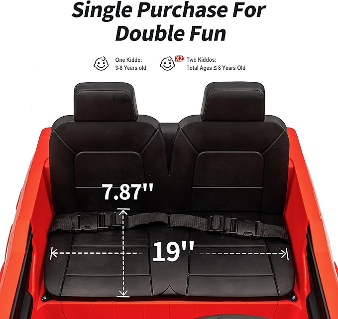 12V 7Ah Electric Fire Truck Ride-On Toy for Big Kids, 2 Seater Kids Ride on Car SUV w/Remote Control, Bluetooth - Red