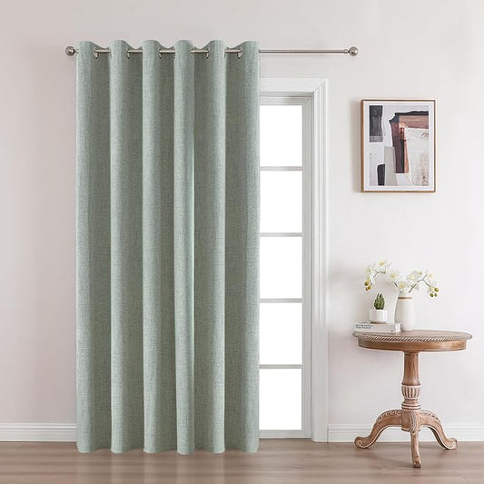 Joydeco Custom Sage Green Textured Total Blackout Curtain for Bedroom and Living Room. Grommet Textured Thermal Insulated Room Darkening Curtain 1 Panel (Custom Size and Color)