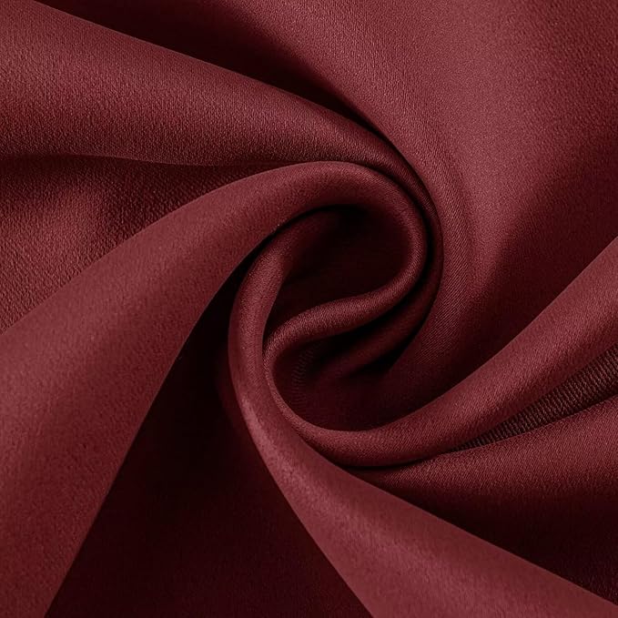 Joydeco Burgundy Red Custom Solid Single Blackout Curtain for Bedroom and Living Room, Grommet Thermal Insulated Room Darkening Curtain 1 Panel (Custom Size,Burgundy Red)