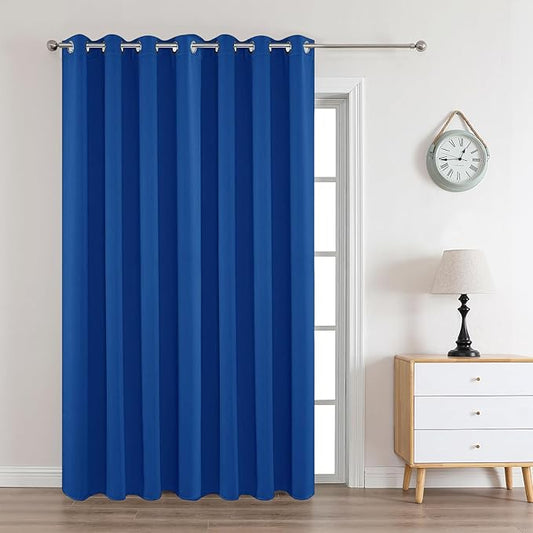 Joydeco Royal Blue Custom Solid Single Blackout Curtain for Bedroom and Living Room, Grommet Thermal Insulated Room Darkening Curtain 1 Panel (Custom Size,Royal Blue)