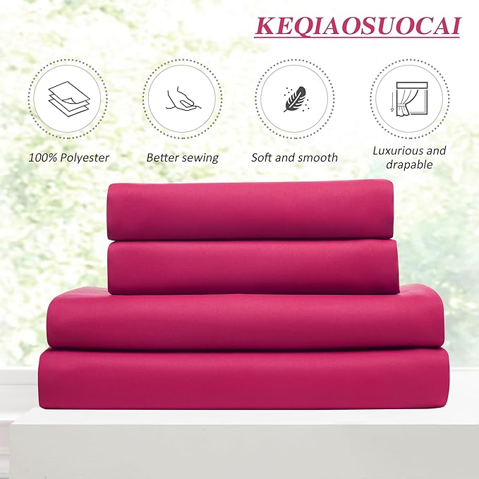 KEQIAOSUOCAI Pinch Pleated Hot Pink Blackout Curtains Short 2 Panels Set 45 Inch Length for Small Windows, Sound & Light Reducing Room Darkening Drape for Bathroom Bedroom(Hot Pink, 2 PCs, W40 x L45)