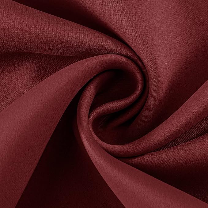 Joydeco Blackout Curtains 90 Inch Length 2 Panels Set, Thermal Insulated Long Curtains 2 Burg, Room Darkening Grommet Drapes for Living Room Bedroom Window (W52 x L90 Inch, Burgundy Red)