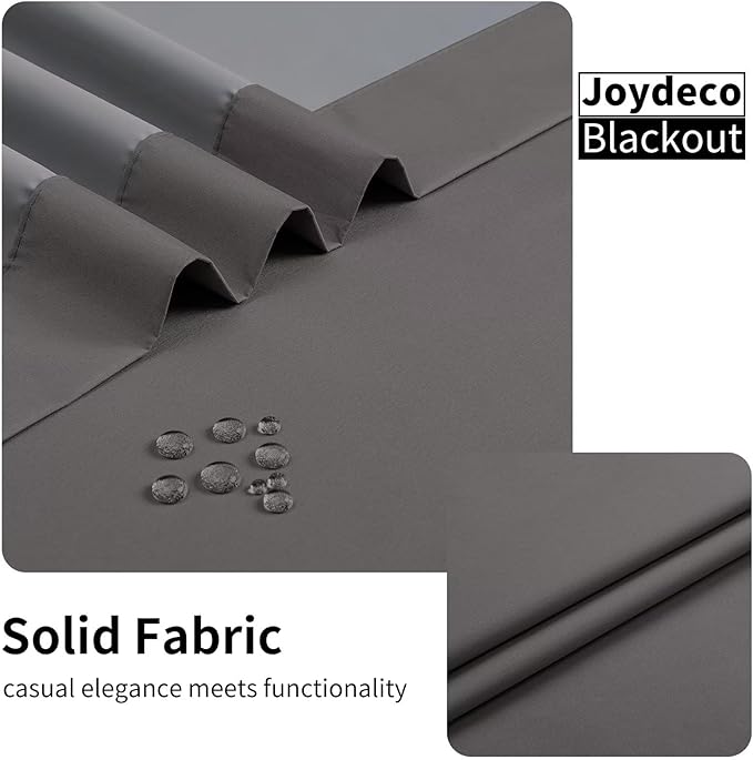 Joydeco Dark Grey Blackout Curtains 120 Inches Long, Extra Long Grey Curtains for Living Room Bedroom, Total Room Darkening Thermal Insulated Solid Drapes for Windows with Grommets