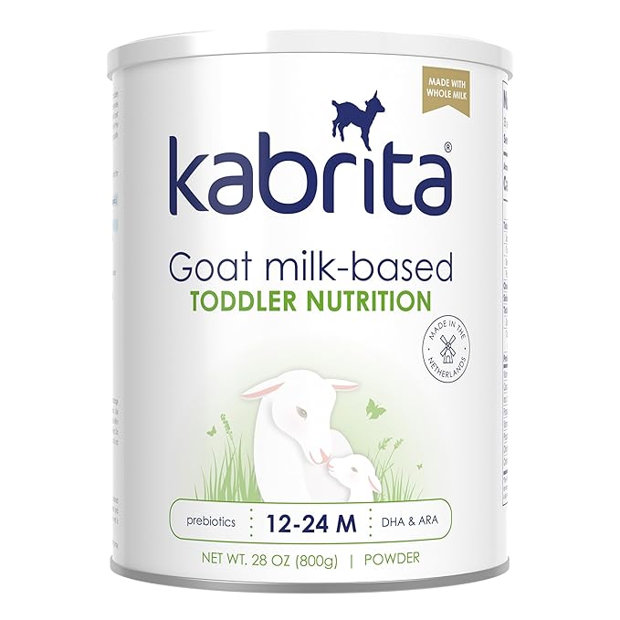 Kabrita Goat Milk Toddler Nutrition, 12-24 Months - Easy to Digest, Contains Vitamin D, Calcium, Iron, DHA, Non-GMO - Gentle on Sensitive Tummies - Supports Gut Health & Sleep - 28oz.