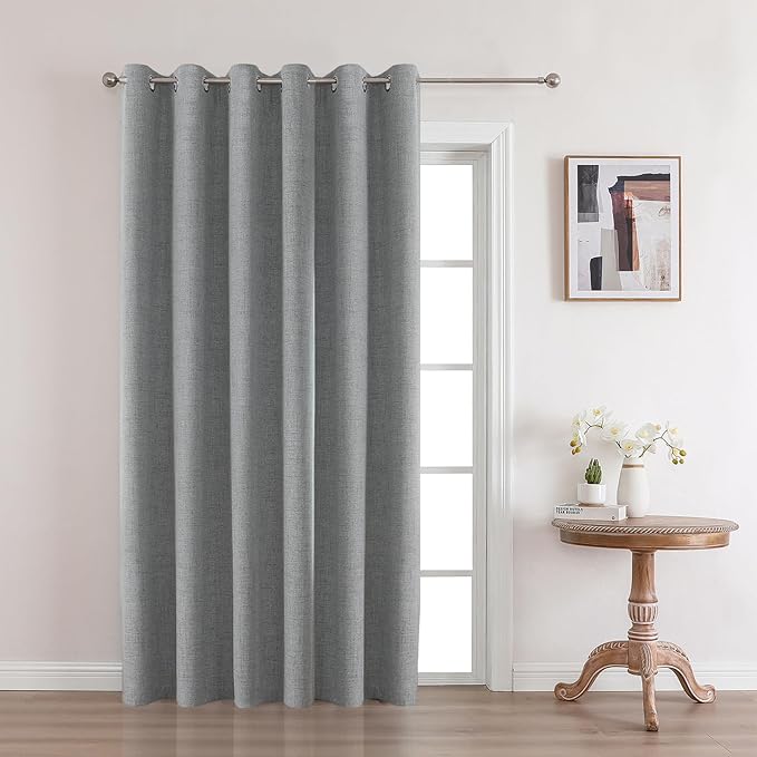 Joydeco Custom Light Grey Textured Total Blackout Curtain for Bedroom and Living Room. Grommet Textured Thermal Insulated Room Darkening Curtain 1 Panel (Custom Size and Color)