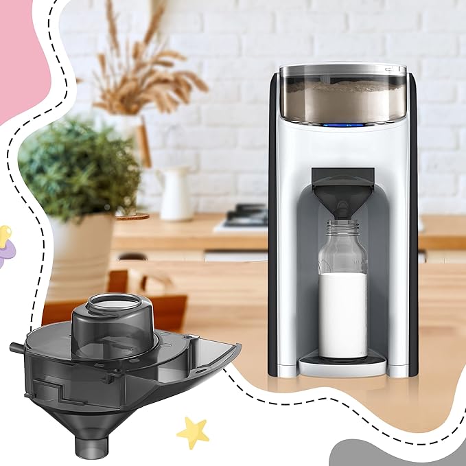 2 Sets Replacement Funnel Compatible with Baby Brezza Replacement Parts Funnel and Cover Baby Formula Dispenser, Grey