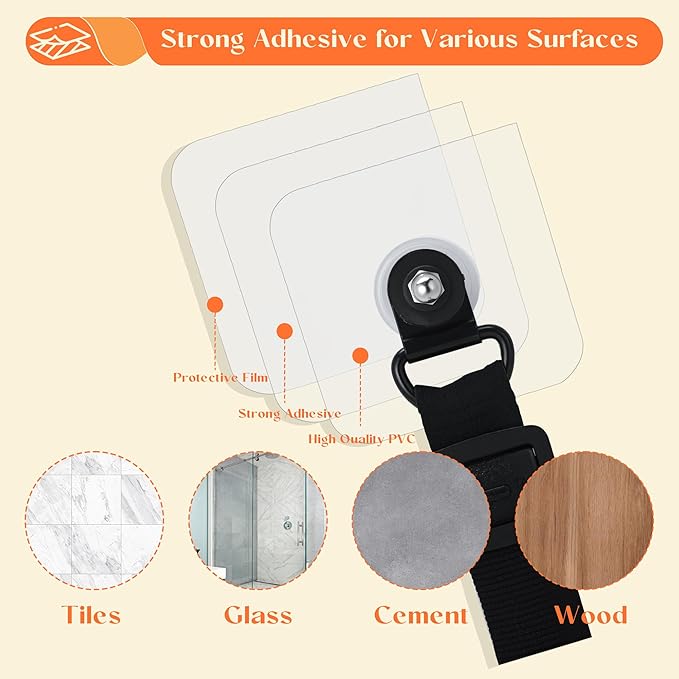 2 Pack TV Safety Straps Adjustable, Adhesive Anti-Tip Furniture Anchor for Flat Screen, TV and Furniture Safety Straps for Baby Proofing, Black