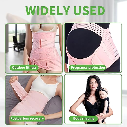 2 in 1 Postpartum Belly Band Wrap Pink, C-Section Support Belt X-Large, Post Partum Support Recovery Waist/Pelvis Belt, Hysterectomy Belly Band Binder Girdle Stomach