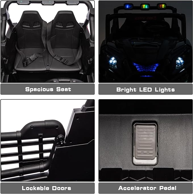 24V Kids Electric Toy Car,2 Seater Kids Toy Car with Remote Control,4WD Electric Power Vehicles Wheels for 3+Years Boys Girls,Ride on Toy for Girl(Red)