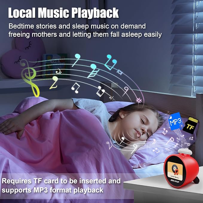 Kids Alarm Clock, Ok to Wake Clock for Kids, Sleep Trainer Clock for Toddler, Adorable Digital Alarm Clock, AI Voice Clock with Chat and 12 White Noise Sound Machine, Time Management Gift for Children