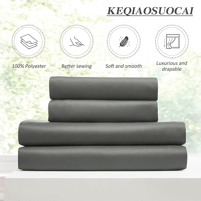 KEQIAOSUOCAI 94 Inch Pinch Pleat Living Room Curtains & Drapes 2 Set, Thermal Insulated Cabin Accordion Style Vertical Pleat Draft for Bedroom 40 x 94-inch(40 Wide Each Panel,Grey Color)