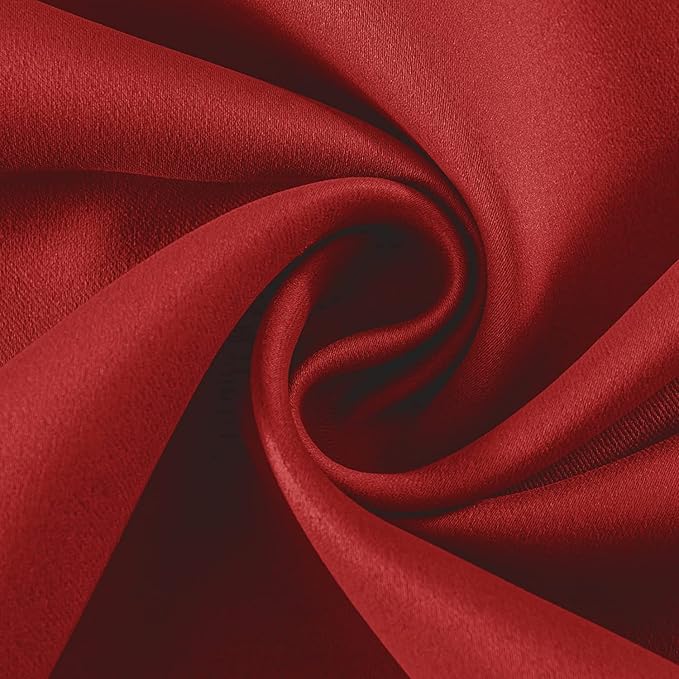 Joydeco Blackout Curtains 72 Inch Length 2 Panels Set, Thermal Insulated Long Curtains& Drapes 2 Burg, Room Darkening Grommet Drapes for Living Room Bedroom Window (W52 x L72 Inch, Red)