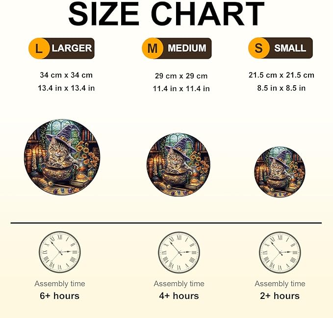 KAAYEE Wooden Puzzles for Adults, 3D Visual Effect Magic Feline Cat Wooden Jigsaw Puzzle Unique Shape Wood Puzzle Adult, 3D Effect Flat Puzzle Birthday Family Game (L-13.4 * 13.4 in-280pcs)