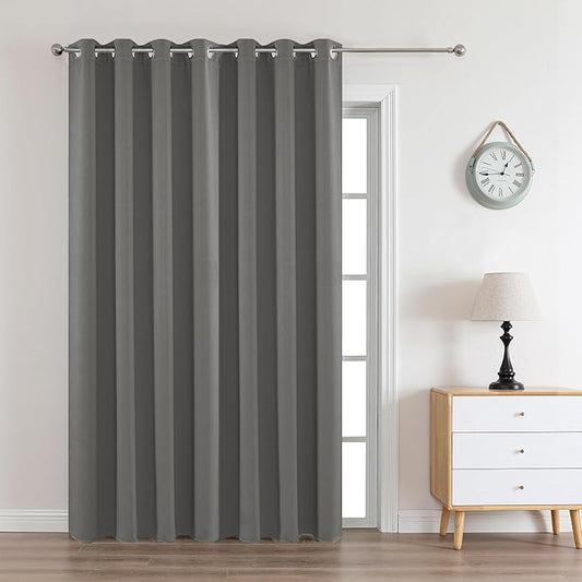Joydeco Light Grey Custom Solid Single Blackout Curtain for Bedroom and Living Room, Grommet Thermal Insulated Room Darkening Curtain 1 Panel (Custom Size,Light Grey)