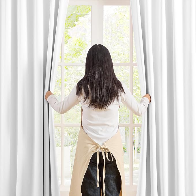 KEQIAOSUOCAI Custom Pleat Curtains & Drapes 100 Inches Long, Thermal Insulated Cabin Accordion Style Vertical Memory Shape Pleat Draft for Living Room 40 x 100-inch,White