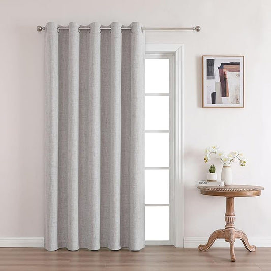 Joydeco Total Blackout Curtains Customize for Living Room Bedroom, Greyish White Grommet Privacy Thermal Insulated Room Darkening Curtain 1 Panel (Custom Size, Color)