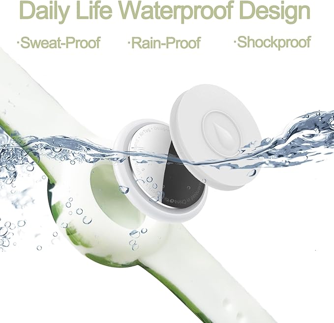 4 Pack Waterproof AirTag Bracelet for Kids, Hidden Printed Wristband for Apple Air Tag, Silicone AirTag Holder GPS Tracker Case for Band for Child Toddler, Secure Anti-Lost Protection