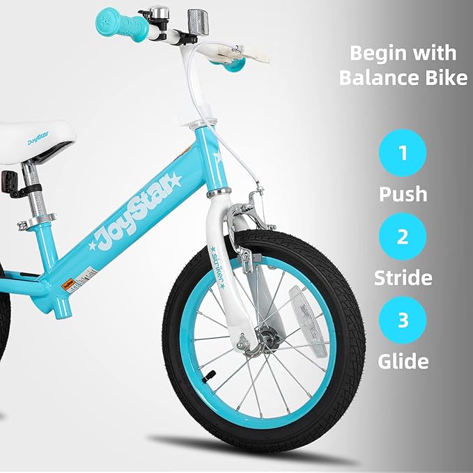 JOYSTAR 16 Inch Balance Bike for Toddlers and Kids Ages 4-7 Years Old Boys and Girls - Sport Kids Balance Bike with Handbrake - No Pedal Training Bicycle