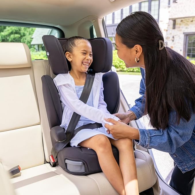 Joie Basil Highback and Backless Booster Car Seat for Big Kids 4 to 12 Years Old, Lightweight 2-in-1 Design (Crimson)