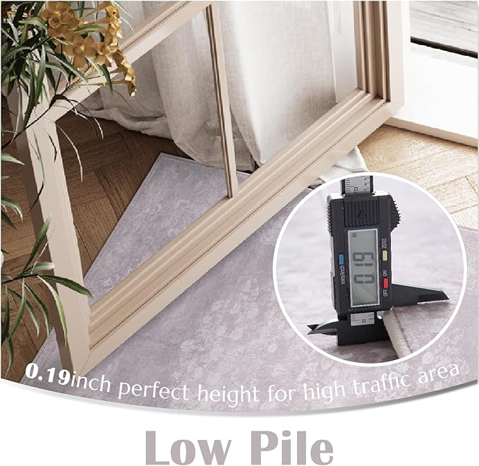 jinchan Vintage Floral Runner Rug 2x7 - Machine Washable Distressed Design Non-Slip Low-Pile Soft Thin Carpet for Hallway Kitchen Farmhouse Bedroom Entryway Laundry Room (2x7ft,Orchid)