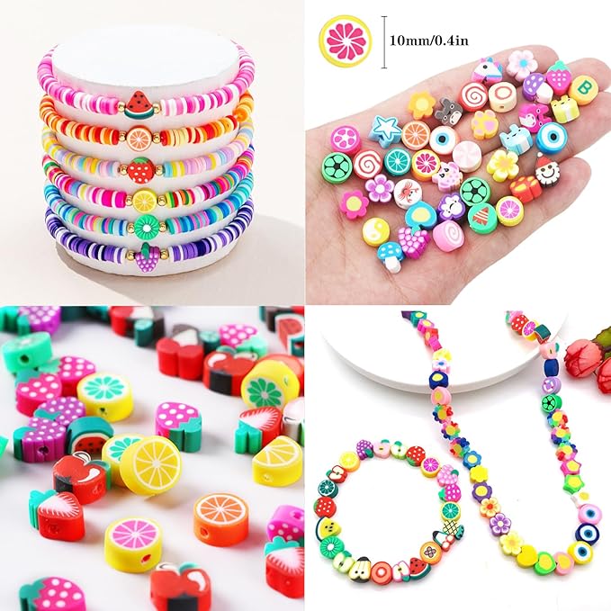 1600PCS Baseball Sports Ball Polymer Clay Beads Charms for Friendship Bracelets Making Kit Cute Fun Beads DIY Arts Crafts Birthday Gifts for Kids Girls Baseball Bead