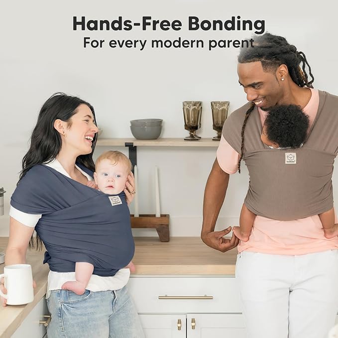KeaBabies Baby Wrap Carrier - All in 1 Original Baby Carrier Newborn to Toddler Sling, Easy to Wear, Hands Free Bonding, Lightweight, Breathable Infant Wraps (Raven)