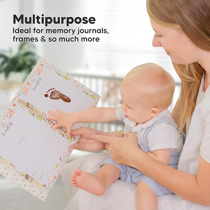 4-Pack Inkless Baby Hand and Footprint Kit - Mess Free Ink Pad for Newborn Keepsake, Dog Nose & Paw Print Kit, Clean Touch Ink Pad for Baby Hand & Footprints, Ideal New Mom Gifts (Autumn)