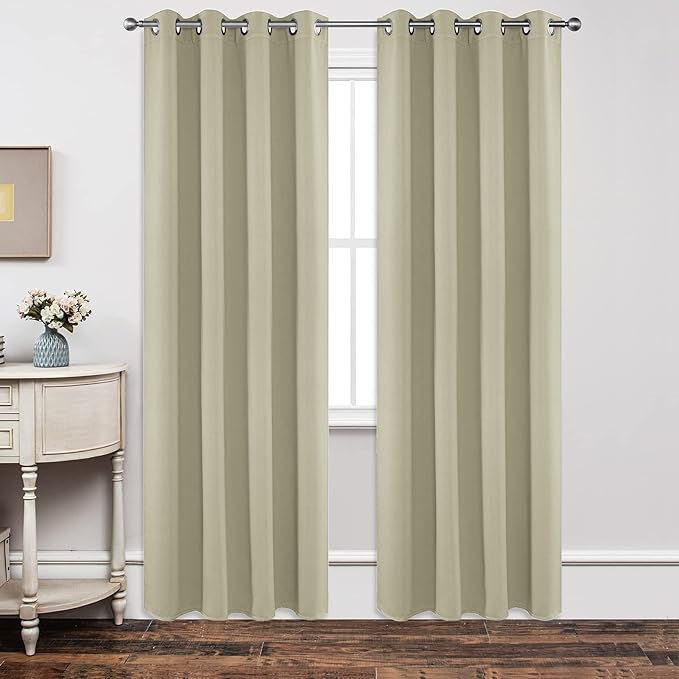 Joydeco Blackout Curtains 84 Inch Length 2 Panels Set, Thermal Insulated Long Drapes 2 Burg, Room Darkening Grommet Drapes for Living Room Bedroom Window