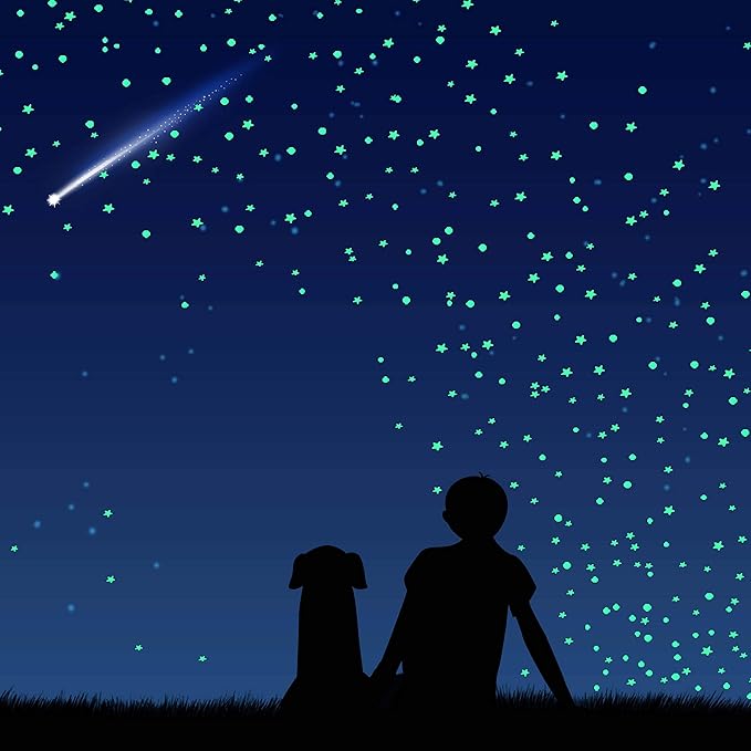 1230 PCS Glow in The Dark Stars Wall Stickers, 3D Adhesive Dots Decor Starry Sky Decor for Kids Bedroom or Birthday Gift,Beautiful Wall Decals (Green)