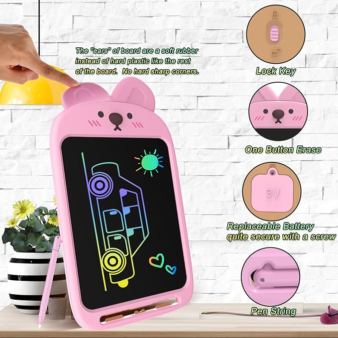 10 Inch LCD Writing Tablet, Erasable Doodle Board Toy, Cute Rabbit Drawing Pad for Kids Ages 2-6 - Educational Christmas Birthday Gift (Rabbit)