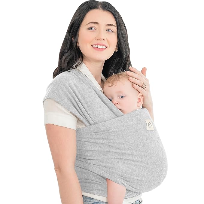 KeaBabies Baby Wrap Carrier - All in 1 Original Baby Carrier Newborn to Toddler Sling, Easy to Wear, Hands Free Bonding, Lightweight, Breathable Infant Wraps (Light Heather)