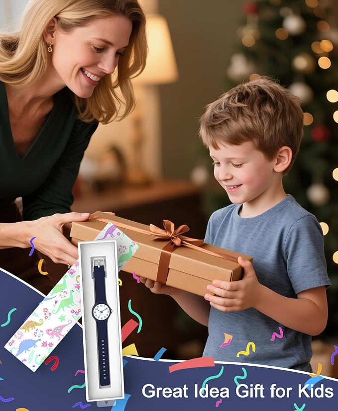 Kids Analog Watch Boys Girls, 30M Waterproof, Sports Watch for Boys, Easy to Read Children's Thin Dial Wrist Watches with Soft Band, for Ages 5-15 Kids Great Birthday Gifts Christmas Day