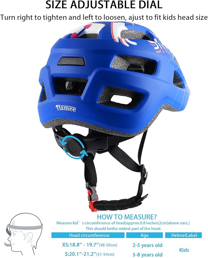 Kids Bike Helmet for Ages 1-8 Years, Adjustable Toddler Boys and Girls Helmets, Lightweight Child Infant Bicycle Cycling Scooter Sports Helmet 48-54cm