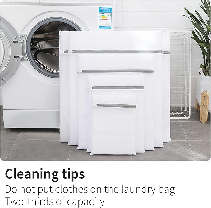 3 Pack Mesh Laundry Bags Medium by MDSXO- Fine Durable Lingerie Delicates Bag for Washing Machine for Socks, Bra, Mask,Underwear 12 * 16 inch [3 Pack]