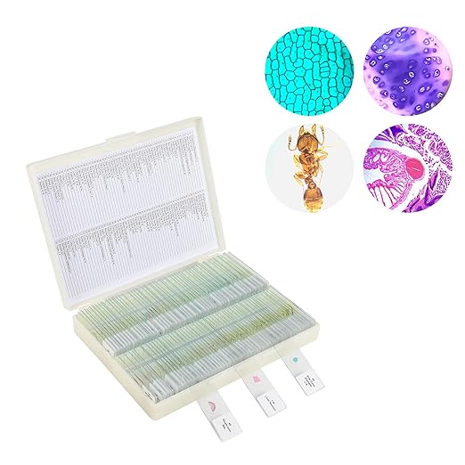 120 Microscope Slides with Specimens,Prepared Microscope Slides for Kids,Glass Slides for Microscope,Prepared Slides for Kids Microscope,Microscope Slide Preparation Kit for Biology Science Classes