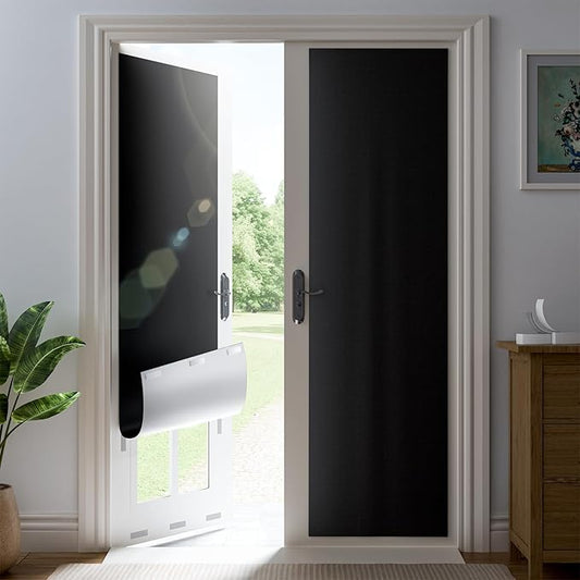 30" W x 72" L 100% Portable Blackout Curtains, Total Darkness No-Drill Black Out Window Cover,Temporary Blackout Shades with Hook & Loop Tape, for Bedroom, Nursery, Dorm, Travel (Black)