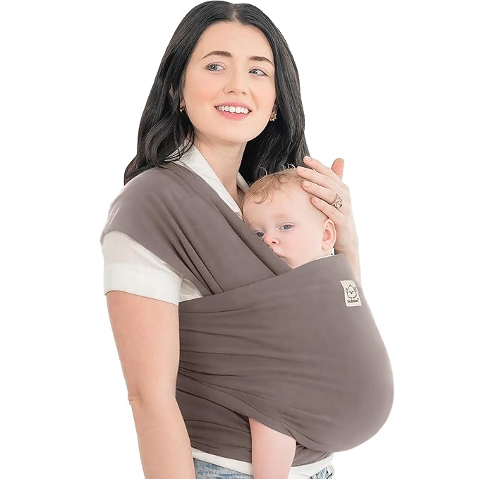 KeaBabies Baby Wrap Carrier - All in 1 Original Baby Carrier Newborn to Toddler Sling, Easy to Wear, Hands Free Bonding, Lightweight, Breathable Infant Wraps (Copper Gray)