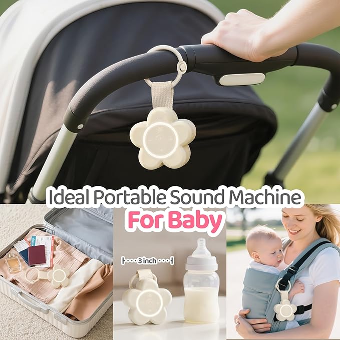 2025 Mom's Choice Awards | Portable White Noise Sound Machine Baby | 25 Soothing Sounds | Rechargeable Travel Sound Machine Baby with Night Light | Newborn Essentials | Nursery, Home, Sleep Aid