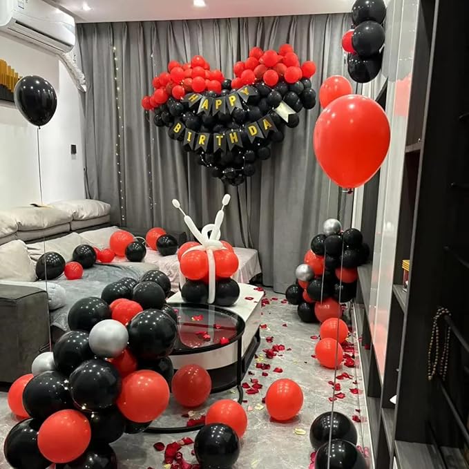 140pcs Red Round Balloons Different Sizes 18 12 10 5 Inch Latex Balloons for Arch Decoration Party Balloon Kit for Graduation Birthday Party Wedding Balloon Baby Shower Decoration