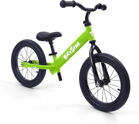 14 Inch Balance Bike for Kids 3-7 Year Old, Kids Bike with No Pedals, Air Rubber Tires, Adjustable Height, Pedalless Kids Bicycle for Boys, Girls