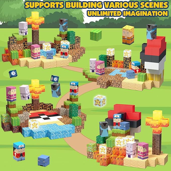 200PCS Magnetic Blocks Building Toys Set, Light Up Build 3D Magnetic Building Blocks for Kids Boys Girls Ages 3+, Magnet Cubes STEM Sensory Christmas Birthday Gift Construction Toys