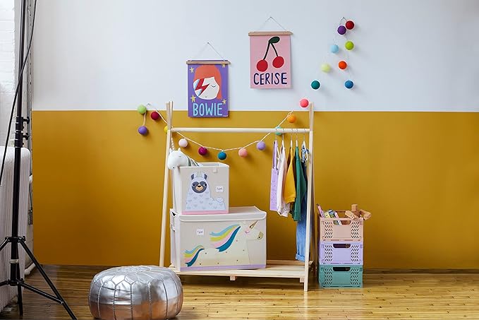 3 Sprouts Toy Storage Organizer: Toy Box Cube Organizer for Playroom, Nursery - Foldable Storage Bin - Llama